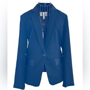 Calvin Klein Navy blue satin accent blazer